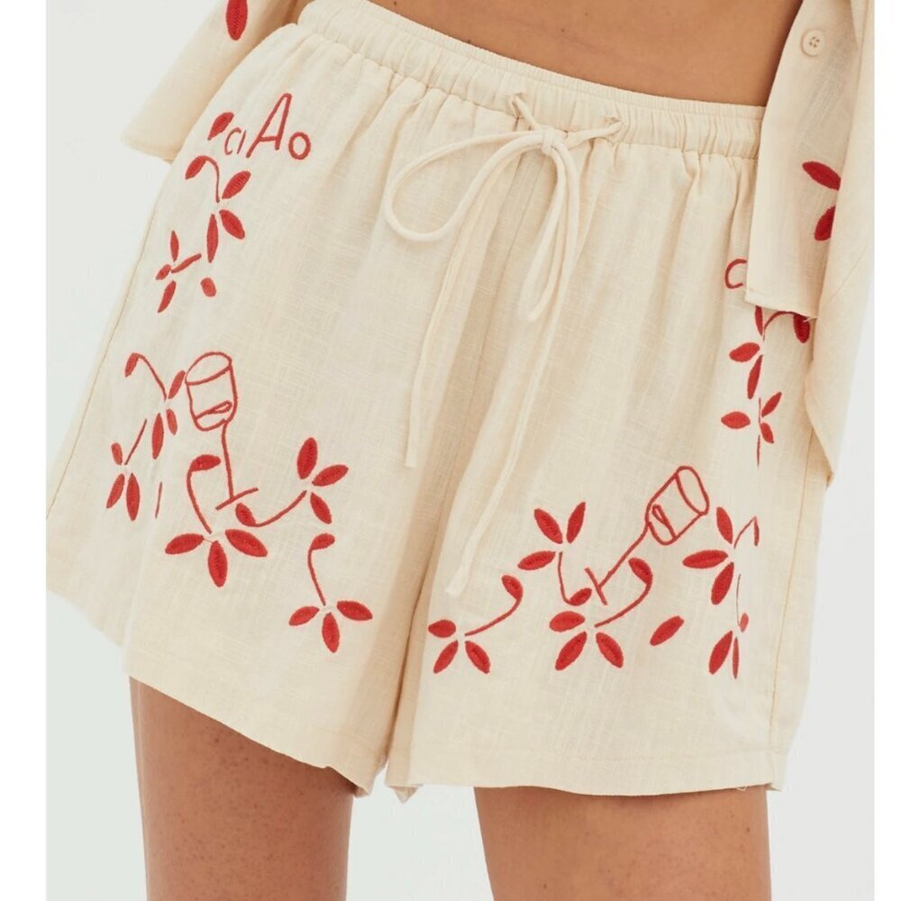 NWT Indi Luxe Embroidered Bottoms-XS